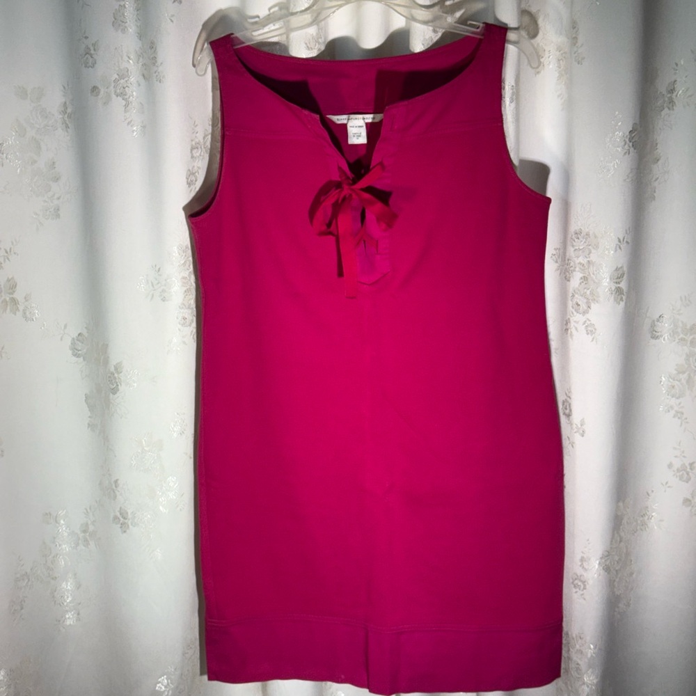 Diane Von Furstenberg Bright Fuchsia Tie-Neck Mini Dress